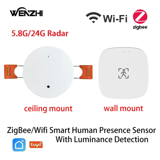 ZigBee Wifi MmWave Human Presence Motion Sensor With Luminance/Distance Detection 5/110/220V Tuya Smart Life Home Automation - ALPENZO