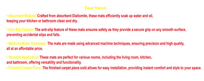VIKAMA Kitchen tableware diatomaceous earth impermeable drainage mat heat insulation non-slip bathroom doormat home decoration - ALPENZO