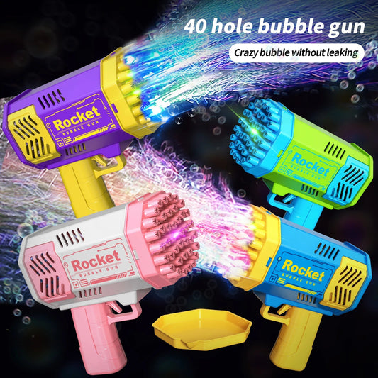 40 Hole Bubble Machine Fully Automatic Bubble Blowing Light Outdoor Bubble Machine without Battery without Bubble Water ALPENZO