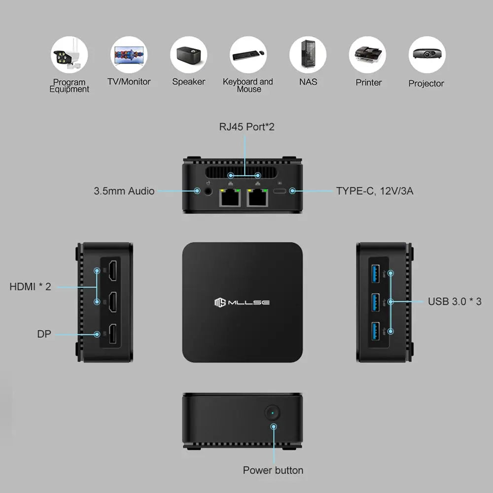 MLLSE G2 Mini PC Windows 11 Pro Alder Lake N100 Intel 12th DDR5 12GB RAM 512GB SSD WiFi 6 BT5.2 Desktop Computer Mini Pc Work - ALPENZO