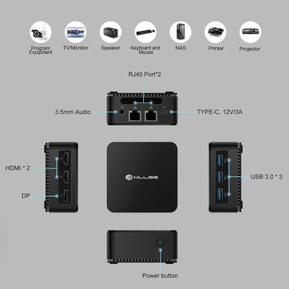 MLLSE G2 Mini PC Windows 11 Pro Alder Lake N100 Intel 12th DDR5 12GB RAM 512GB SSD WiFi 6 BT5.2 Desktop Computer Mini Pc Work - ALPENZO