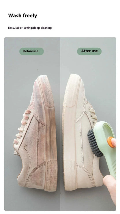 1/2pcs Shoes Brush Automatic Liquid Discharge Multifunction Press Out Shoes Cleaner Soft Bristles Clothes Brushes Cleaning Tool