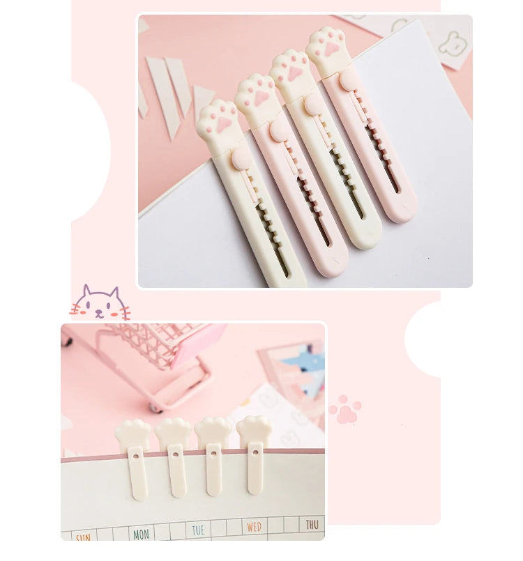 Mr.Paper Mini Portable Cat Claw Utility Knife Cute Creative Exquisite Hand Account Decoration Paper Cutting Tools Art Supplies ALPENZO