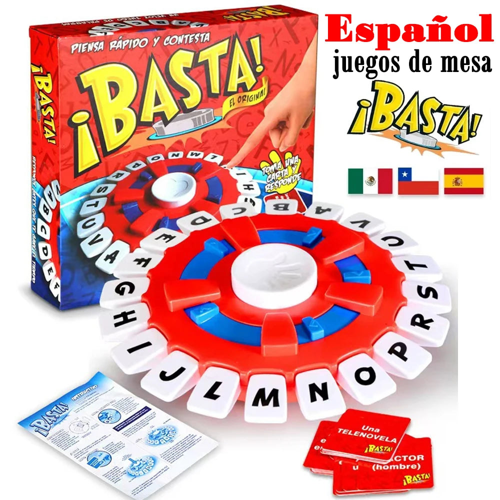 Spanish Basta Game Fast-paced Family Gathering Letter Toys For Adults Children Letters Learning Lengua española Juegos De Mesas ALPENZO