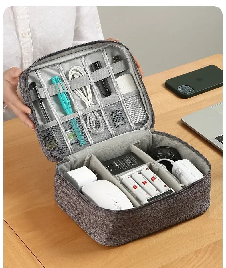 Handheld Digital Bag Multifunctional Large Capacity Moistureproof Mesh Earphone Charger Data Cable USB Travel Protective Case1PC ALPENZO