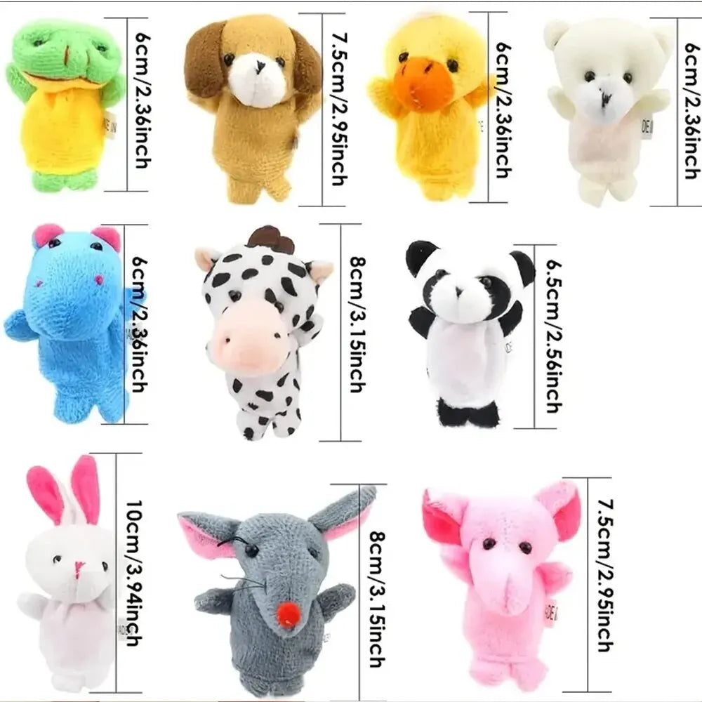 1/5/10 Pcs Cartoon Hand Doll Finger Puppet Baby Children Story Early Education Soothing Doll Plush Toy ALPENZO