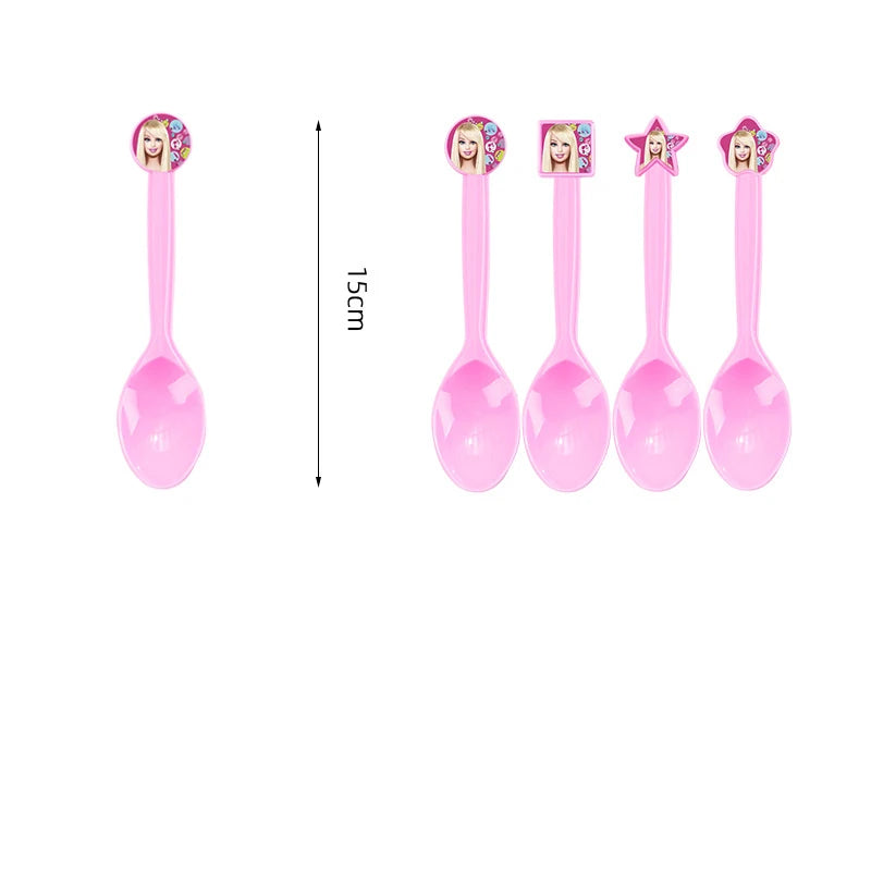 Barbie Birthday Party Supplies Pink Girl Disposable Tableware Banner Cupcake Topper Background Princess Balloons Gift Bag ALPENZO