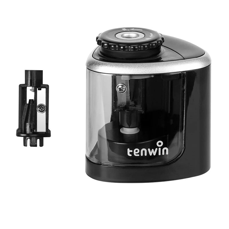 Tenwin Electric/Manual 2 in 1 Pencil Portable Sharpener Safe Student Helical Steel Blade Kids Adults Auto Pencil Sharpener 8005 ALPENZO
