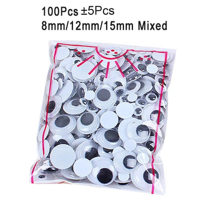 100pcs/200pcs Self-adhesive Googly Wiggle Eyes for DIY Scrapbooking Crafts Projects DIY Dolls Accessories Eyes Handmade Toys GYH ALPENZO