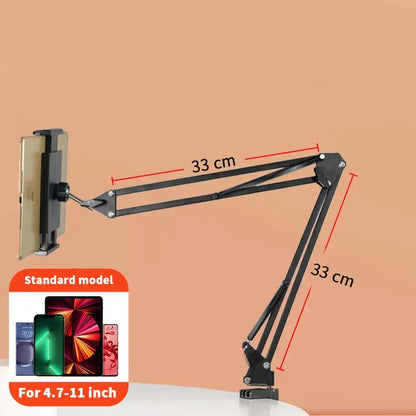 Universal Tablet Stand Clip Lazy Bracket Flexible Articulating Aluminum Arm Phone Mount Tablet Holder For All 4-11 Inch Device - ALPENZO