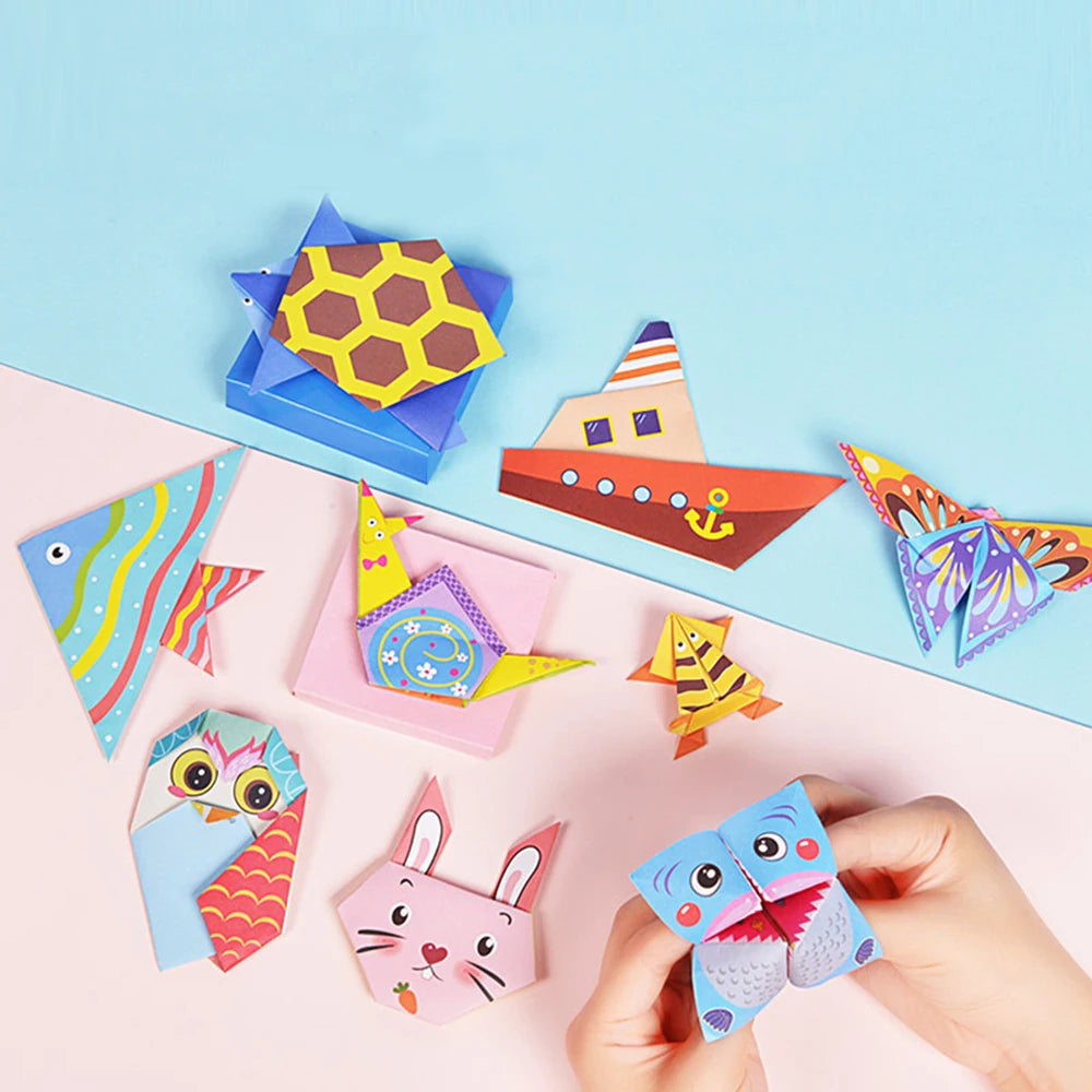 Kids Montessori DIY Craft Toys Cartoon Animal Origami Handcraft Paper Art Learning Educational Toys for Boys Girls Gift ALPENZO