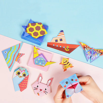 Kids Montessori DIY Craft Toys Cartoon Animal Origami Handcraft Paper Art Learning Educational Toys for Boys Girls Gift ALPENZO