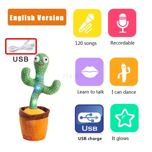 1pc Electronic Plush Toy Home Decoration for Children Xmas Gifts Dancing Talking Cactus Toys for Baby Boys and Girls ALPENZO