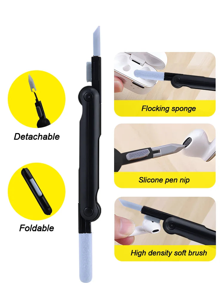 7-in-1 Computer Keyboard Cleaner Brush Screen cleaning Spray Bottle Set Earphones Cleaning Pen Cleaning Tools Keycap Puller ALPENZO