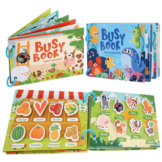 New Montessori Scene Stickers for Children DIY Hand-on Puzzle Reusable Books Cartoon Learning Cognition Toys for Kids Gift ALPENZO