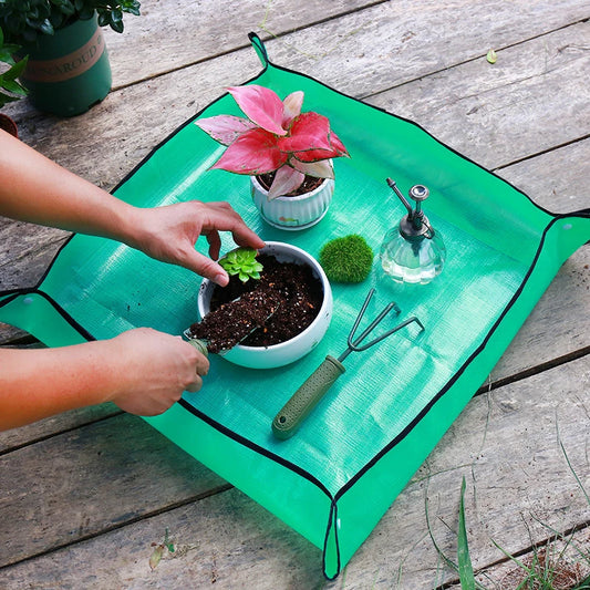 Waterproof Plant Pot Mat, Indoor Garden Mat With Work Gloves, Foldable Houseplant Succulent Pot Mat, Indoor Plant Mat, Portable - ALPENZO
