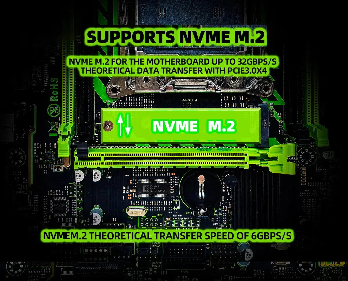 ZSUS X99-8D4 Motherboard Set Kit With LGA2011-3 Xeon E5 2650 V4 CPU DDR4 16GB (1*16GB) 2133MHZ RAM Memory NVME M.2 SATA - ALPENZO