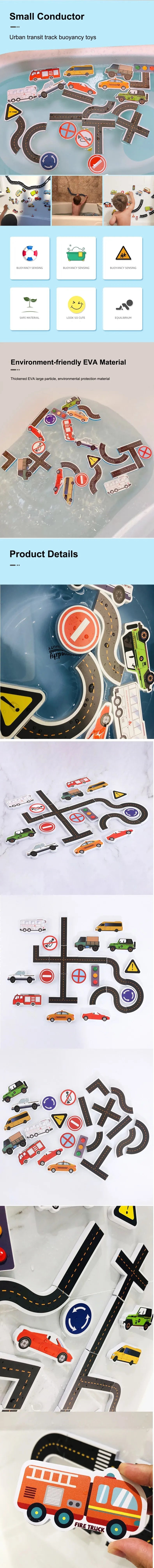 23 Pieces Bath Water Toy Sticky Wall City Traffic Car Road Rail Puzzle Vinyl 0-3Y 3-6Y 6-12Y 12+y 14+Y Bath Features ALPENZO