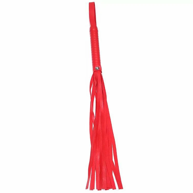 High Quality Pu Leather Pimp Whip Racing Riding Crop Party Flogger Hand Cuffs Queen Black Horse Riding Whip Sports Horsewhip