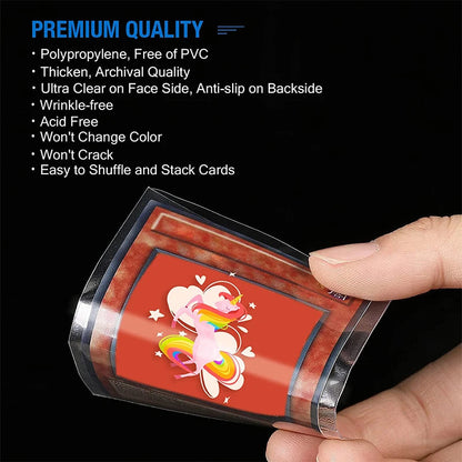 100 Pcs Transparent Playing Card Cover Clear Protector Sleeve Holder For Pokemon Board Game ID Trading Folder Photo Pouch Kit ALPENZO
