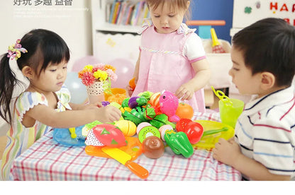 3-6 Years Old Child Vegetables and Fruits Children's Kitchen Toys Set Puzzle Early Education Children's Play House Toys Girl Toy ALPENZO