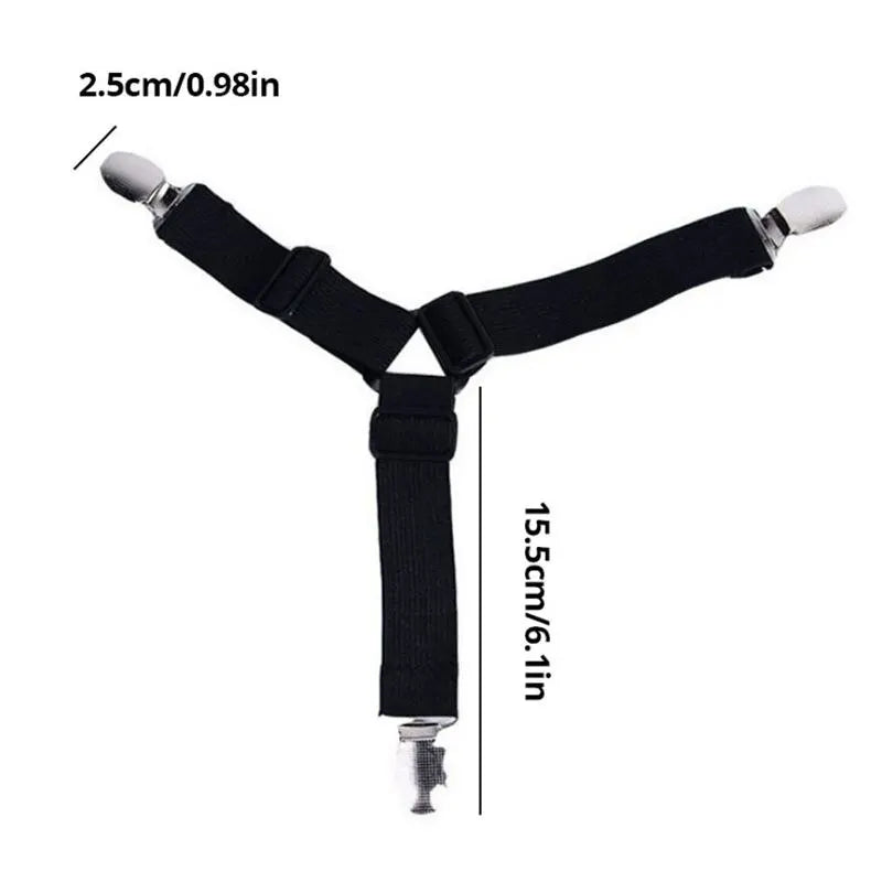 4Pcs/lot Bed Sheet Fasteners Holder Gadgets for Bed Sheet Organizer Mattress Cover Clip For Home Elastic Straps Adjustable Clips - ALPENZO