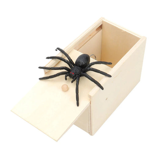 Trick Spider Funny Scare Box Wooden Hidden Box Quality Prank Wooden Scare Box Fun Game Prank Trick Friend Office Toys ALPENZO