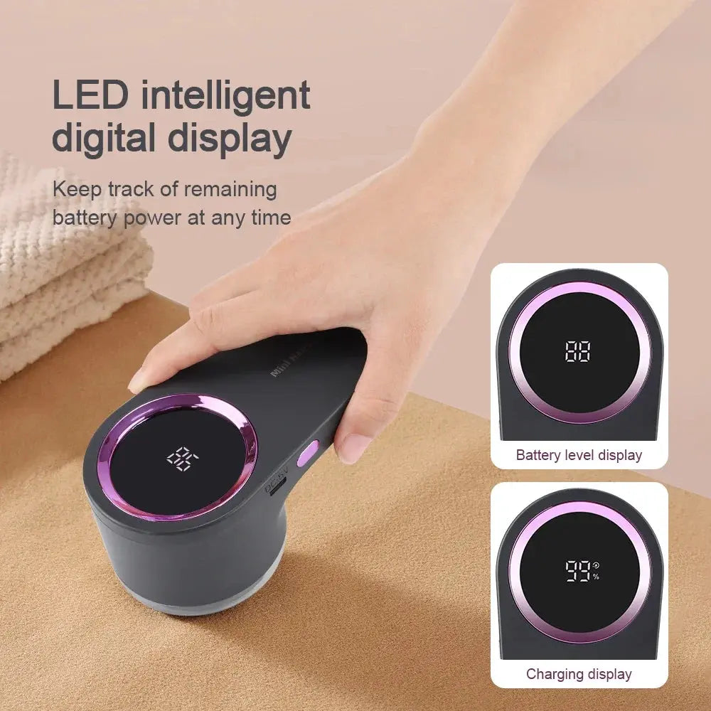 Small Home Clothes Shaving Machine Rechargeable Hair Ball Trimmer Pill Removal Intelligent Digital Display Lints Shaver Trimmer - ALPENZO