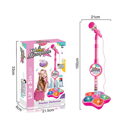 Kids Microphone with Stand Karaoke Song Music Instrument Toys Brain-Training Educational Toy Birthday Gift for Girl Boy ALPENZO