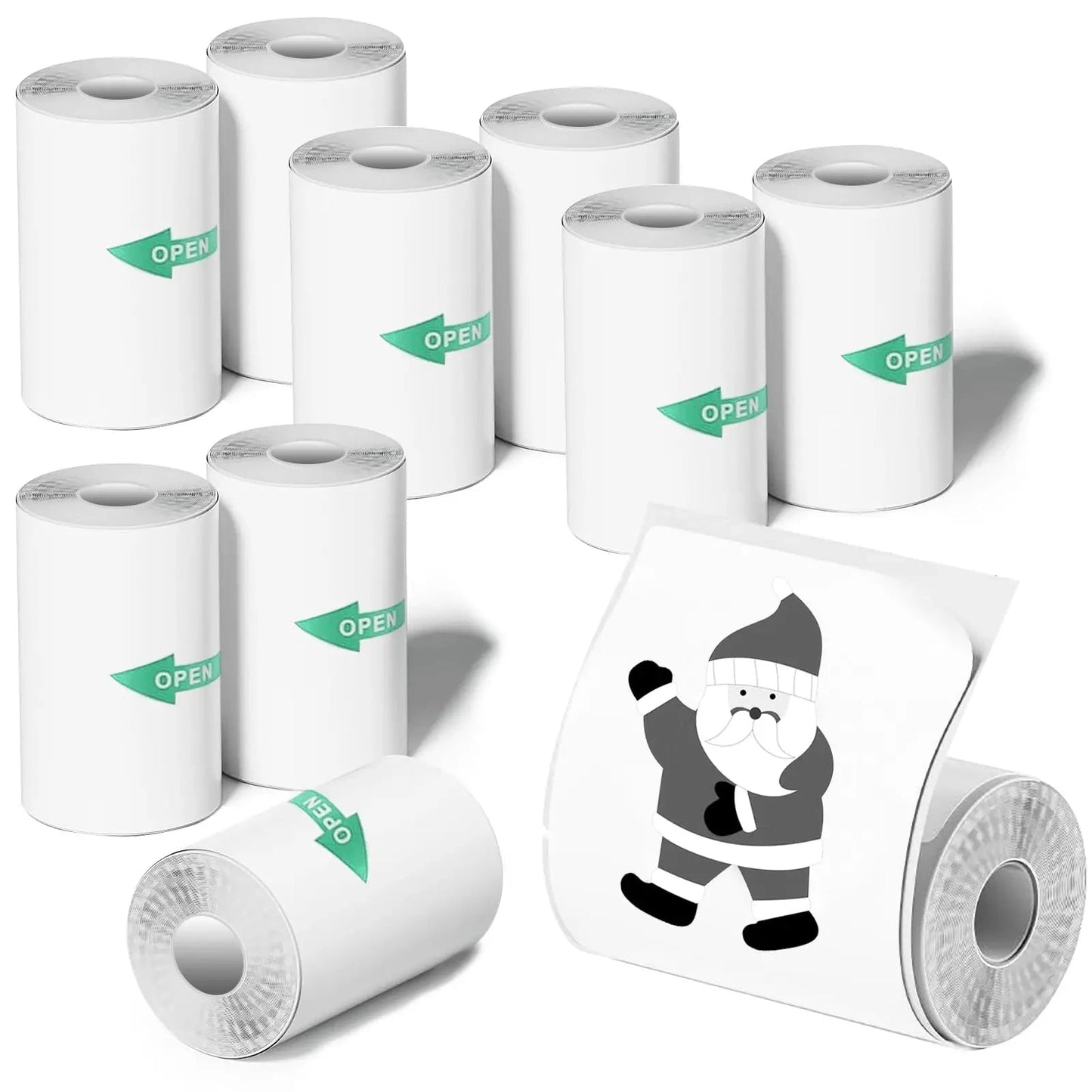 Thermal Printer Paper Rolls for Mini 10 Rolls 2.2in x 19ft  Pocket Printer White Colors Sticky Receipt Paper Rolls POS Papers ALPENZO