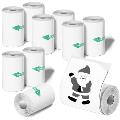 Thermal Printer Paper Rolls for Mini 10 Rolls 2.2in x 19ft  Pocket Printer White Colors Sticky Receipt Paper Rolls POS Papers ALPENZO