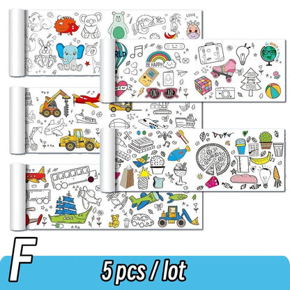 0.9/3M Space Food Animal Canvas Children's Drawing Roll DIY Coloring Paper Roll Color Filling Graffiti Paper-cut Painting School ALPENZO