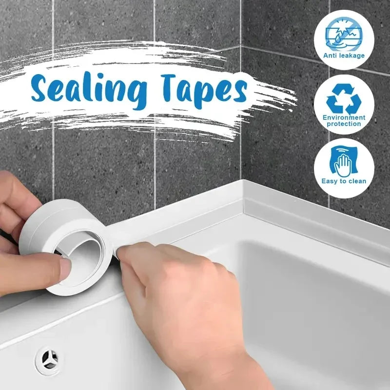 1 Roll of Waterproof White PVC Self-Adhesive Tape - Perfect for Bathroom, Sink & Kitchen - Super Strong Stickiness! - ALPENZO