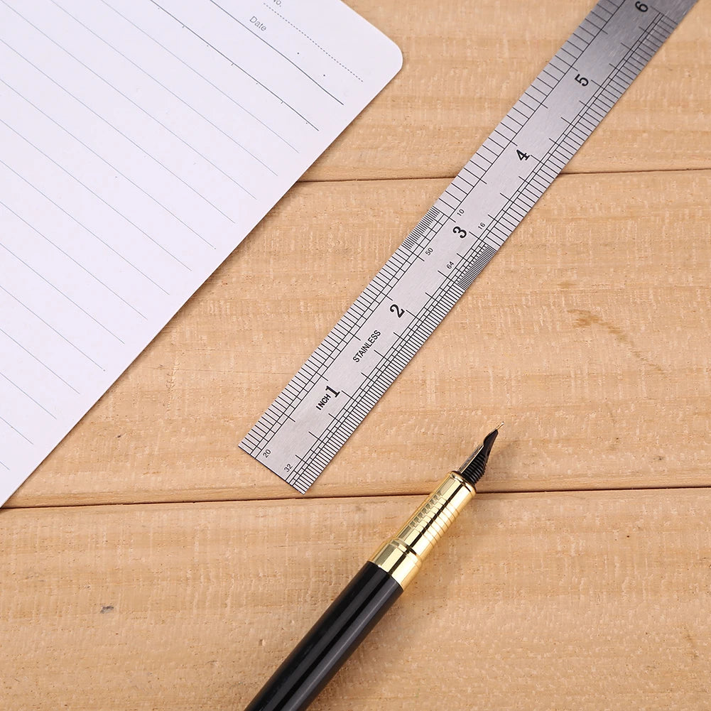 Stainless Steel Metal Straight Ruler Precision Double Sided Precision Measuring Tool Scale Metric Ruler Accessories 15-40cm ALPENZO