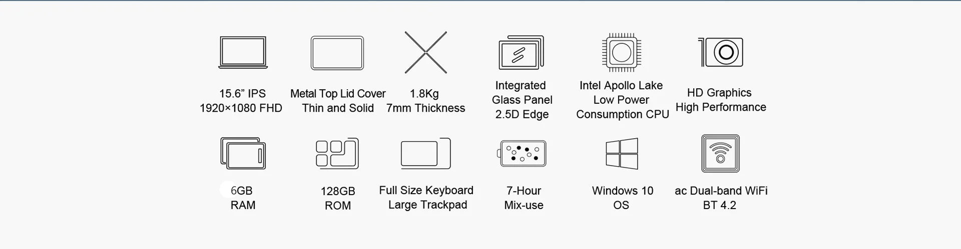 Teclast F15S laptop, 15,6 inch, 6GB/8GB RAM, 128GB ROM, Celeron J3455/N4020/N3350, Windows 10 OS, 1920x1080 IPS, UHD 500 GPU, Du - ALPENZO