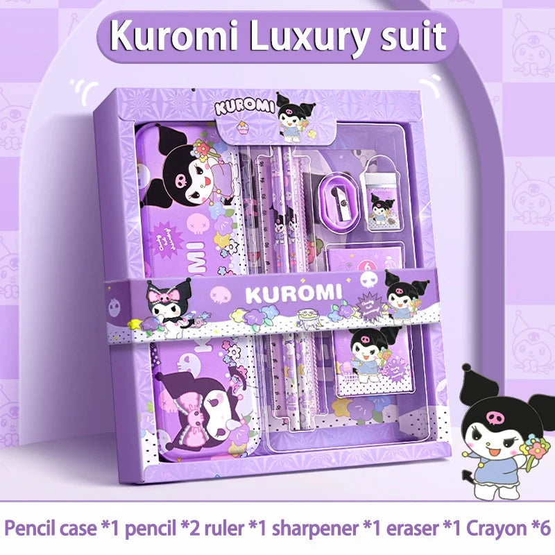 Sanrio Kuromi Melody Cinnamoroll Stationery Gift Box Girls Primary School 12-Piece School Supplies for Children Kawaii New Hot ALPENZO