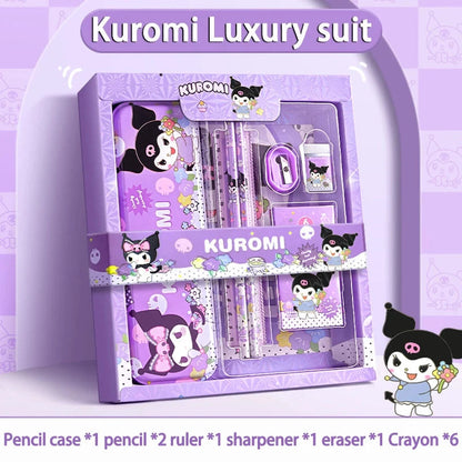 Sanrio Kuromi Melody Cinnamoroll Stationery Gift Box Girls Primary School 12-Piece School Supplies for Children Kawaii New Hot ALPENZO
