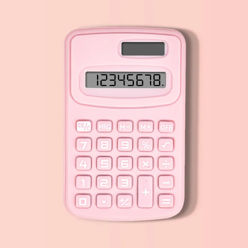 Small Solar Calculator Portable Calculator Cute 8 Digits LCD Electronic Calculator Home Office Primary School Teaching Supplies ALPENZO
