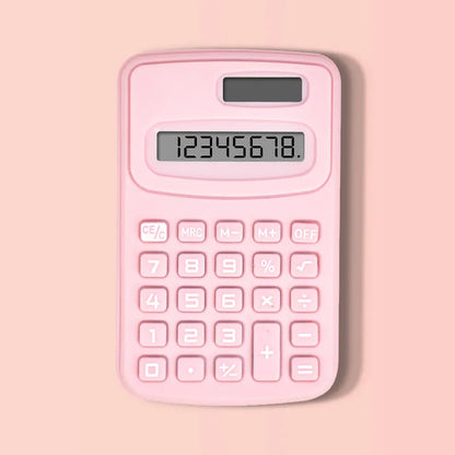 Small Solar Calculator Portable Calculator Cute 8 Digits LCD Electronic Calculator Home Office Primary School Teaching Supplies ALPENZO