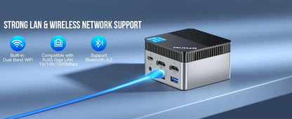 GMKtec KB5 Mini PC Intel Celeron N5105 Windows 11 Pro 4K Mini PC DDR4 8GB RAM 128GB ROM WiFi5 BT4.2 Desktop Computer Work - ALPENZO