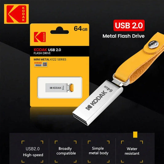Kodak KODAK K122 USB2.0 mini full metal USB flash drive high speed car 32G-128G computer office USB flash drive - ALPENZO