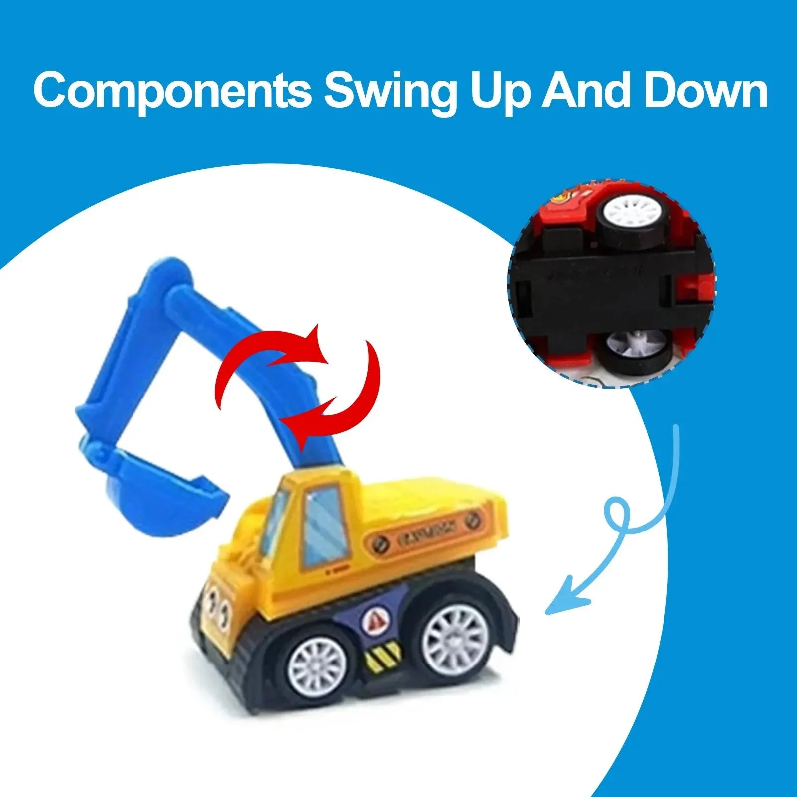 1 Bag 6 PCS Mini Inertial Pull Back Engineering Car Plastic Friction Vehicle Truck Model Toy For Children Boy Girl Birthday Gift ALPENZO