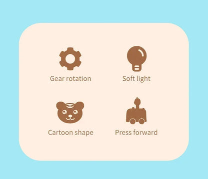 Press Gear Car Children's Toy Car Pull Back Boy Children Inertial Car Puzzle Animals Car ALPENZO