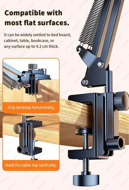Tablet Holder for Bed with Long Metal Arm iPad Stand Tablet Bracket 360° Rotating Bed Phone Mount for 4.5~12.9 inch Phone Tablet - ALPENZO