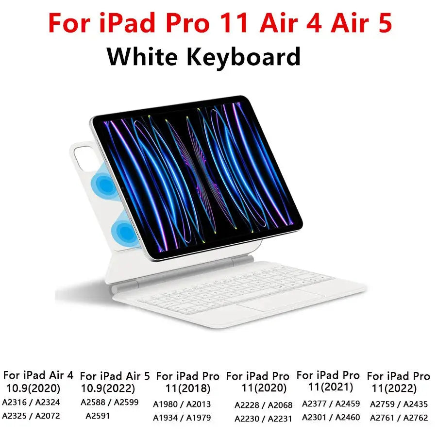 Magic Keyboard for iPad Pro 11 12.9 Air 4 Air 5 for iPad 10th Generation Pro 12.9 6th 5th 4th 3rd Gen Smart Cover Magnetic Case - ALPENZO