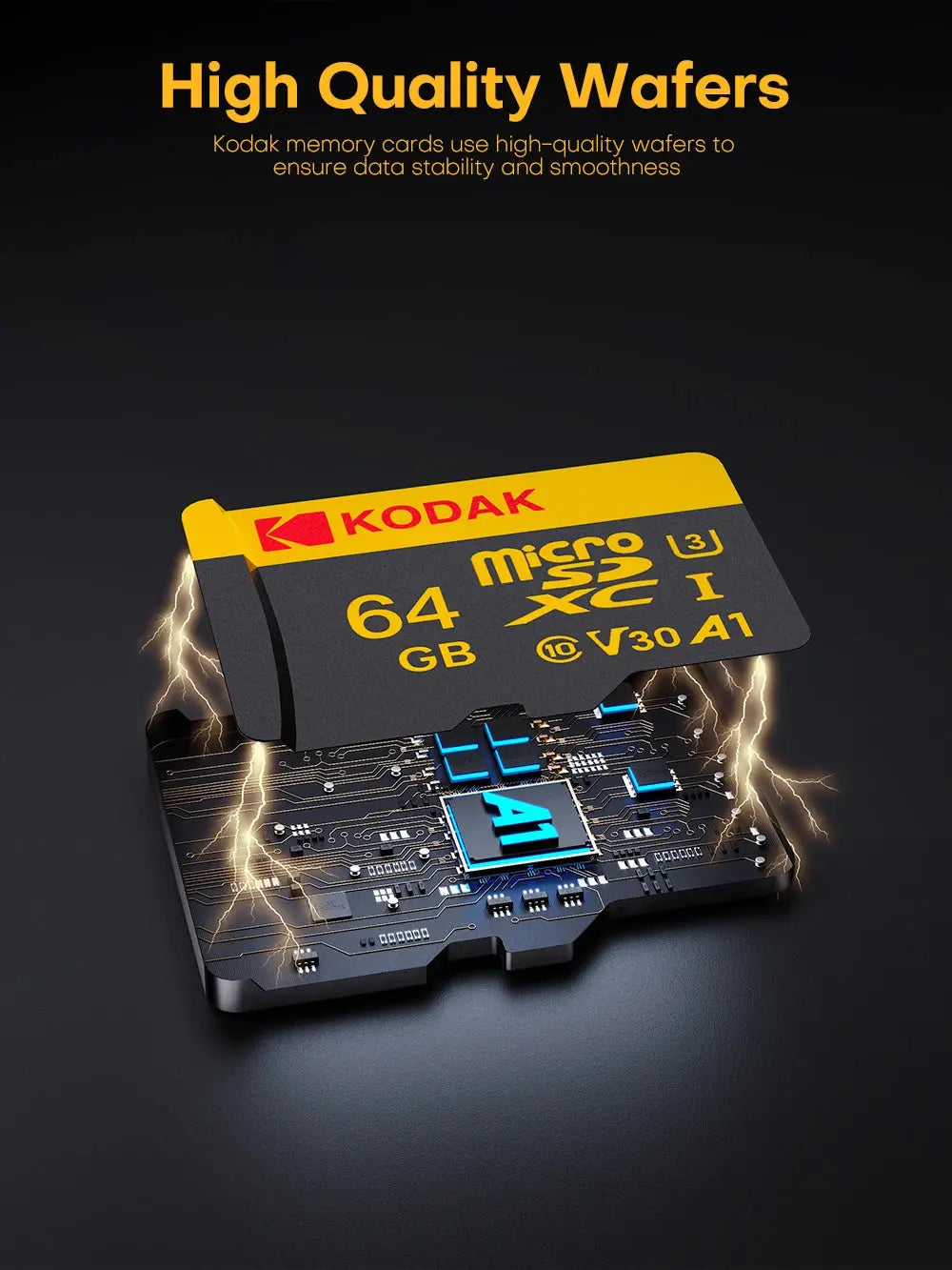 Kodak Micro SD Card Memory Card Class 10 32GB 64GB 128GB 256GB U3 4K High Speed Cartao De Memoria Flash Memory TF Mecard C10 - ALPENZO