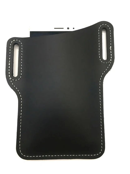 Outdoor storage Retro Horse Leather Phone Waist Bag Wearing Belt Men's Hanging Waist Bag Camping Sports Work Phone Bag
