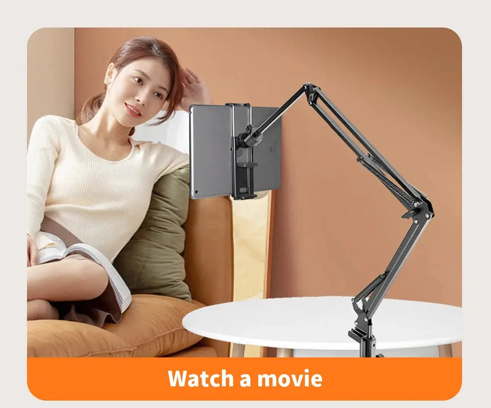 Tablet Holder for Bed with 90cm Metal Arm 360° Rotating Bed Tablet Mount Stand For iPad Stand 4.5~11 Inch Phone Tablet Bracket - ALPENZO