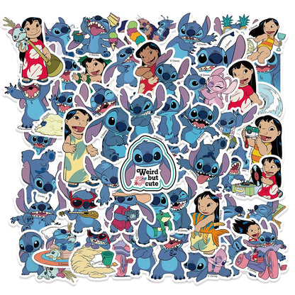 51PCS  Cute Cartoon Lilo & Stitch Stickers DIY Diary Laptop Luggage Skateboard Graffiti Decals Fun Classic Toy ALPENZO
