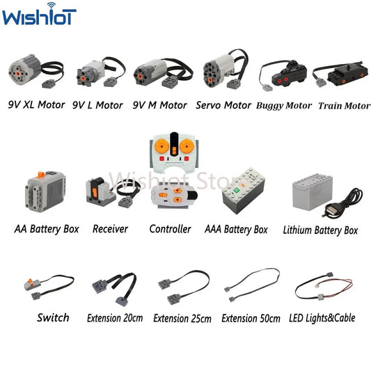Technical MOC Power Functions Parts M L XL Servo Motor Train Buggy Motor IR Remote Compatible With Legoeds 8881 8883 5292 8886 ALPENZO